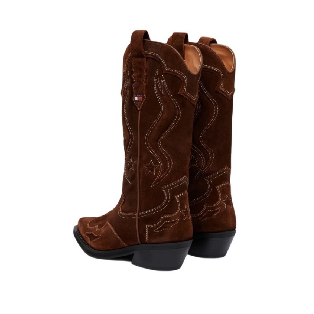 TOMMY JEANS ARCHIVE COWBOY BOOT SUEDE ΠΑΠΟΥΤΣΙ ΓΥΝΑΙΚΕΙΟ BROWN