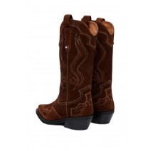 TOMMY JEANS ARCHIVE COWBOY BOOT SUEDE ΠΑΠΟΥΤΣΙ ΓΥΝΑΙΚΕΙΟ BROWN