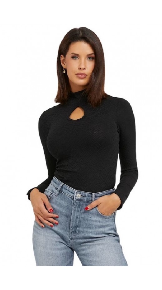 GUESS LS CLIO TOP ΜΠΛΟΥΖΑ ΓΥΝΑΙΚΕΙΑ BLACK