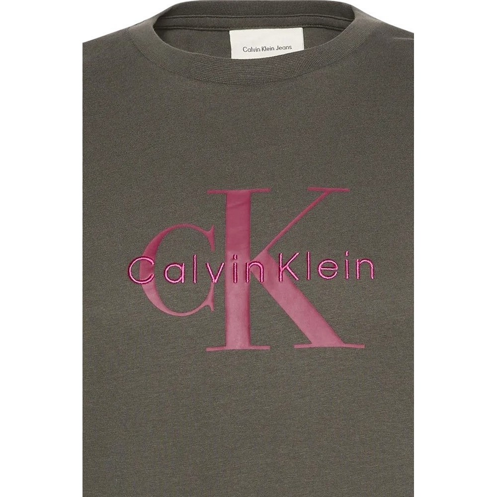 CALVIN KLEIN JEANS HERO MONOLOGO TEE T-SHIRT ΜΠΛΟΥΖΑ ΑΝΔΡΙΚΗ BROWN