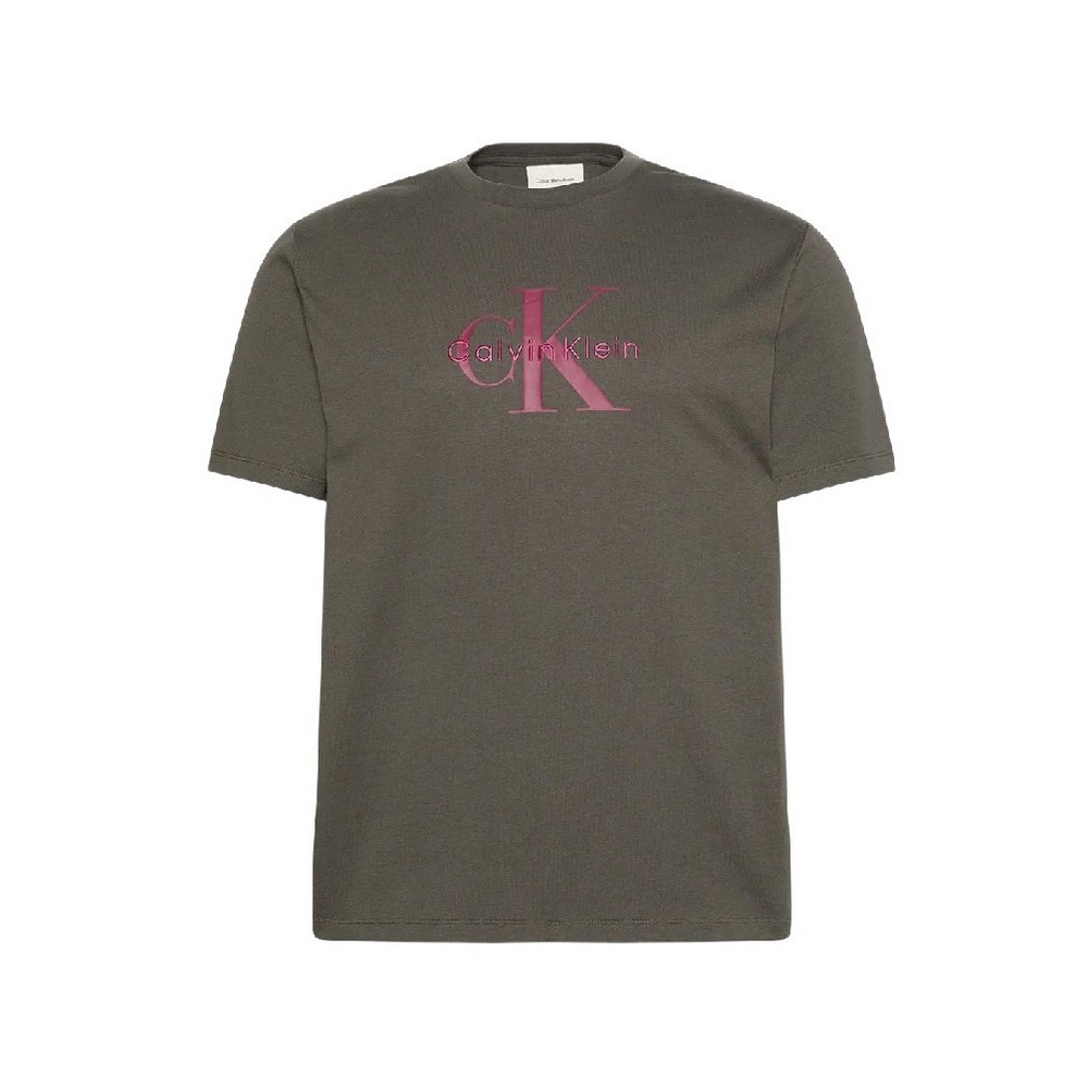 CALVIN KLEIN JEANS HERO MONOLOGO TEE T-SHIRT ΜΠΛΟΥΖΑ ΑΝΔΡΙΚΗ BROWN