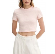 TOMMY JEANS SLIM CRP GMD TONAL FLAG EXT T-SHIRT ΜΠΛΟΥΖΑ ΓΥΝΑΙΚΕΙΑ PINK