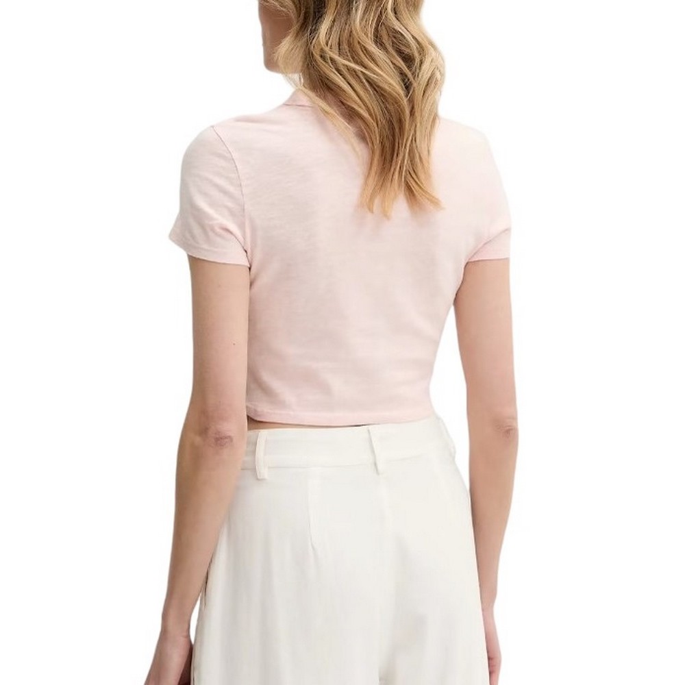 TOMMY JEANS SLIM CRP GMD TONAL FLAG EXT T-SHIRT ΜΠΛΟΥΖΑ ΓΥΝΑΙΚΕΙΑ PINK