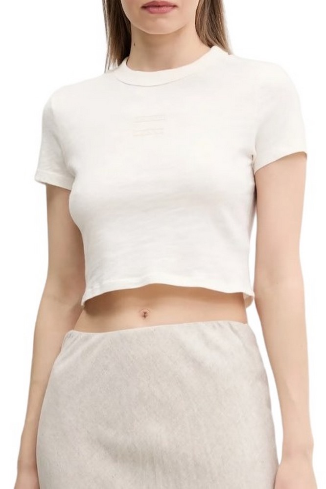 TOMMY JEANS SLIM CRP GMD TONAL FLAG EXT T-SHIRT ΜΠΛΟΥΖΑ ΓΥΝΑΙΚΕΙΑ WHITE