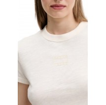 TOMMY JEANS SLIM CRP GMD TONAL FLAG EXT T-SHIRT ΜΠΛΟΥΖΑ ΓΥΝΑΙΚΕΙΑ WHITE
