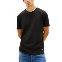 TOMMY JEANS REG WAFFLE TEE T-SHIRT ΜΠΛΟΥΖΑ ΑΝΔΡΙΚΗ BLACK
