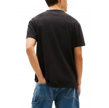TOMMY JEANS REG WAFFLE TEE T-SHIRT ΜΠΛΟΥΖΑ ΑΝΔΡΙΚΗ BLACK