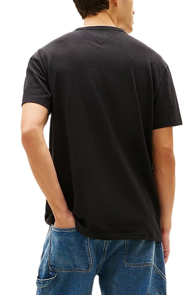 TOMMY JEANS REG WAFFLE TEE T-SHIRT ΜΠΛΟΥΖΑ ΑΝΔΡΙΚΗ BLACK