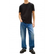 TOMMY JEANS REG WAFFLE TEE T-SHIRT ΜΠΛΟΥΖΑ ΑΝΔΡΙΚΗ BLACK