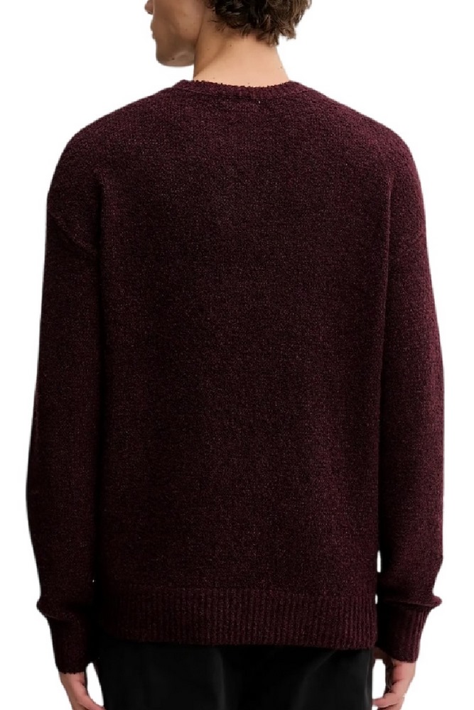 GUESS JEANS GJ LS CN BOUCLE SWTR ΠΛΕΚΤΗ ΜΠΛΟΥΖΑ ΑΝΔΡΙΚΗ BORDEAUX