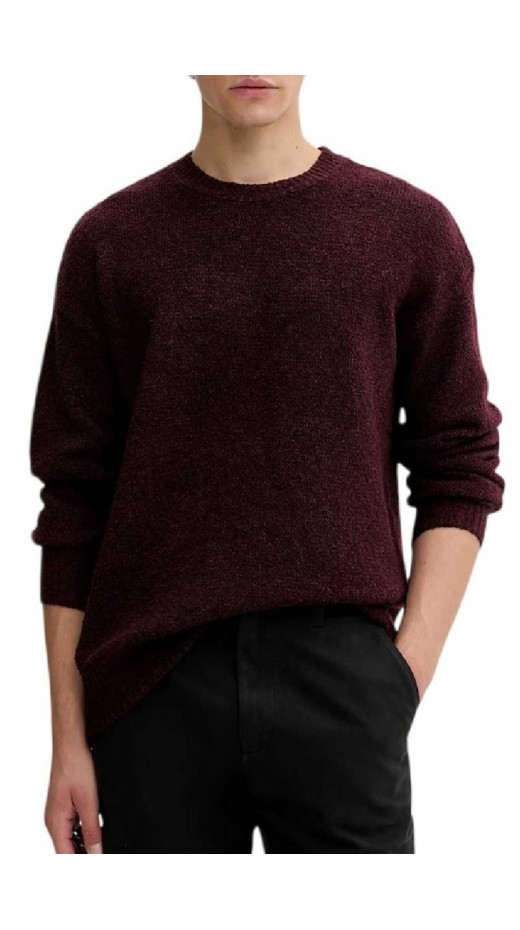 GUESS JEANS BOUCLE SWTR ΠΛΕΚΤΗ ΜΠΛΟΥΖΑ ΑΝΔΡΙΚΗ BORDEAUX