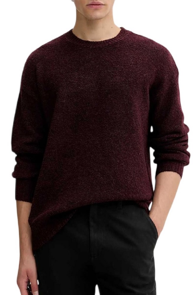 GUESS JEANS GJ LS CN BOUCLE SWTR ΠΛΕΚΤΗ ΜΠΛΟΥΖΑ ΑΝΔΡΙΚΗ BORDEAUX