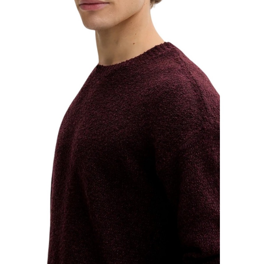 GUESS JEANS GJ LS CN BOUCLE SWTR ΠΛΕΚΤΗ ΜΠΛΟΥΖΑ ΑΝΔΡΙΚΗ BORDEAUX