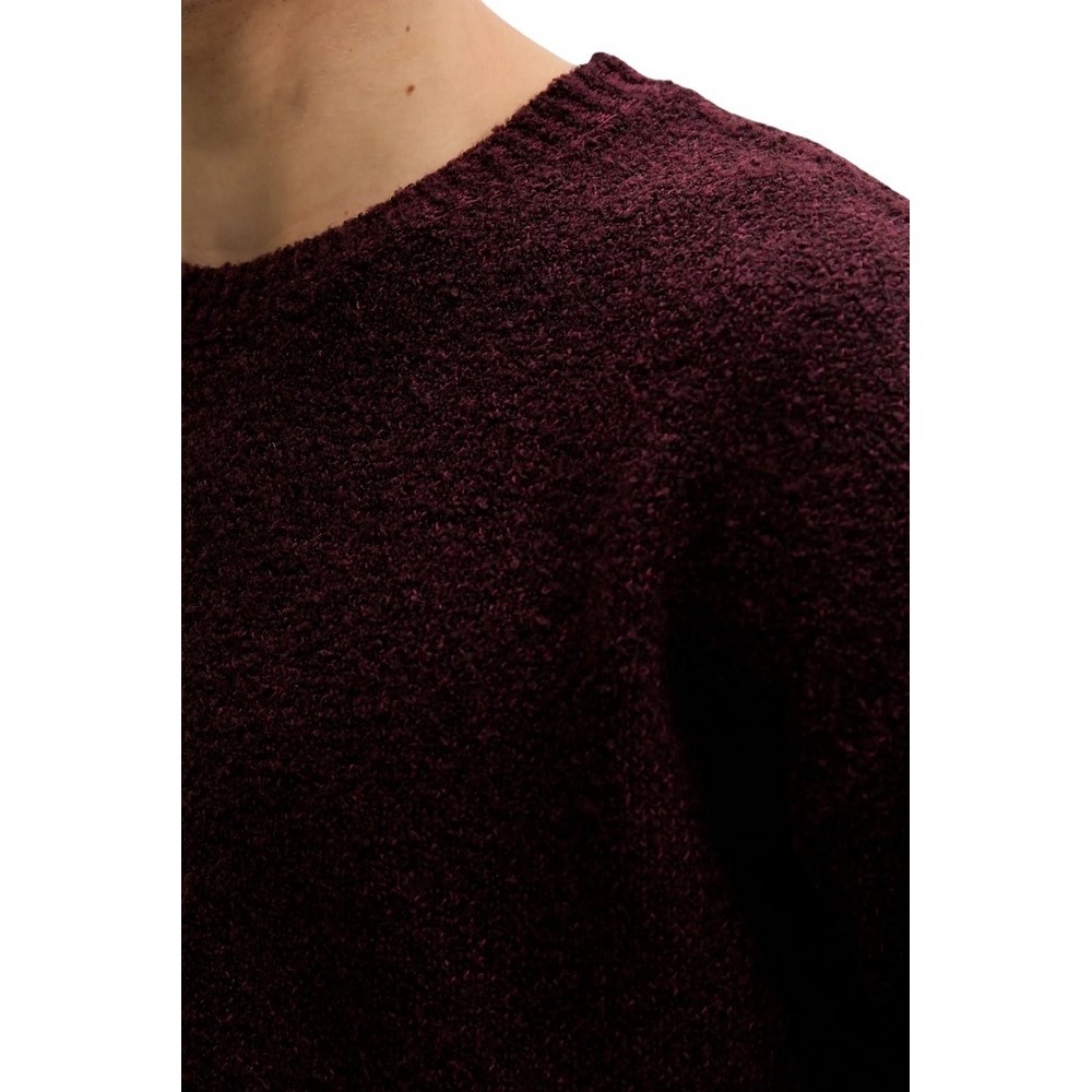 GUESS JEANS GJ LS CN BOUCLE SWTR ΠΛΕΚΤΗ ΜΠΛΟΥΖΑ ΑΝΔΡΙΚΗ BORDEAUX