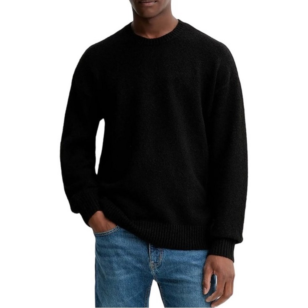 GUESS JEANS GJ LS CN BOUCLE SWTR ΠΛΕΚΤΗ ΜΠΛΟΥΖΑ ΑΝΔΡΙΚΗ BLACK