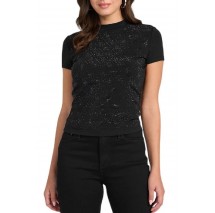 GUESS MOCK NECK ALL OVER 4G TEE T-SHIRT ΜΠΛΟΥΖΑ ΓΥΝΑΙΚΕΙΑ BLACK