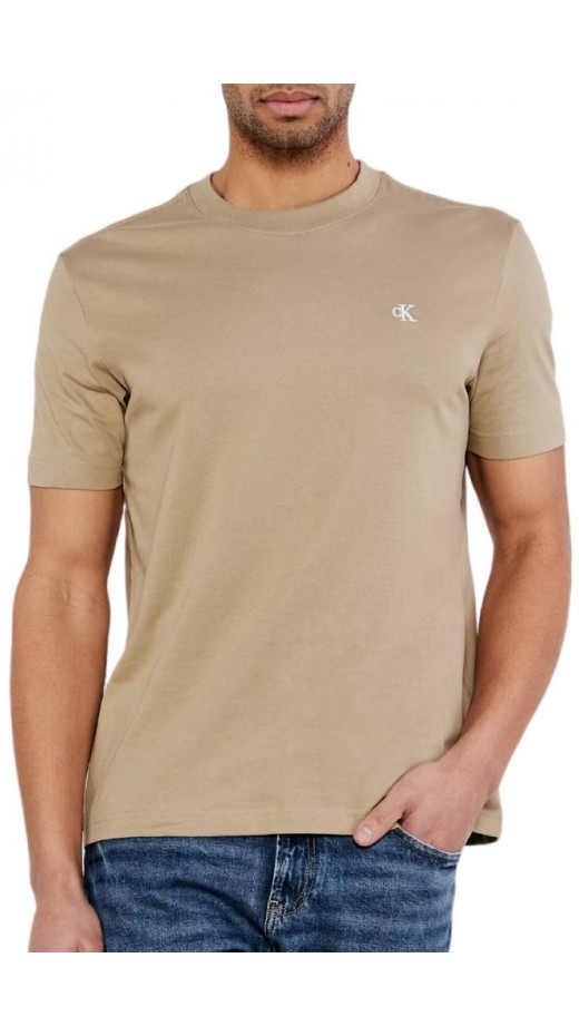 CALVIN KLEIN JEANS SERIF FONT GRAPHIC TEE T-SHIRT ΜΠΛΟΥΖΑ ΑΝΔΡΙΚΗ BEIGE