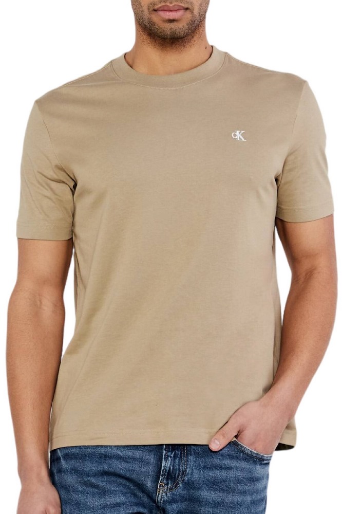 CALVIN KLEIN JEANS SERIF FONT GRAPHIC TEE T-SHIRT ΜΠΛΟΥΖΑ ΑΝΔΡΙΚΗ BEIGE