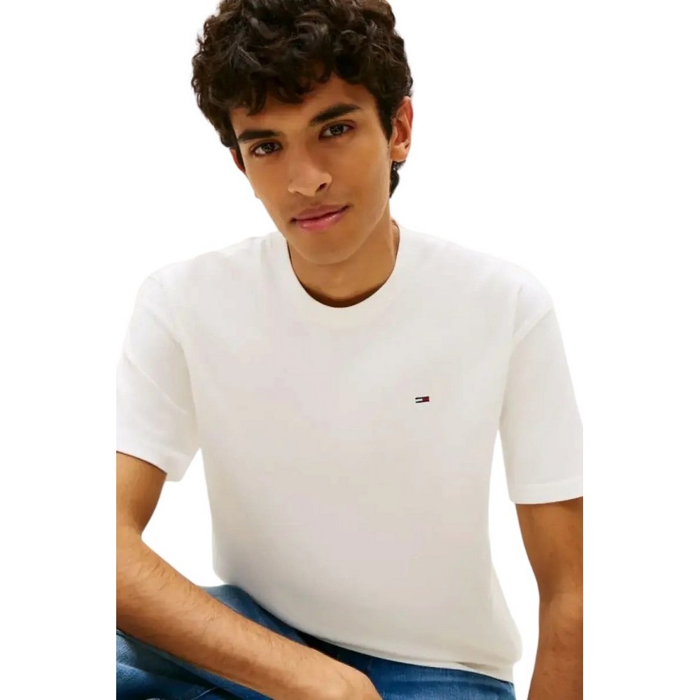 TOMMY JEANS RLX SFLAG T-SHIRT ΜΠΛΟΥΖΑ ΑΝΔΡΙΚΗ ECRU