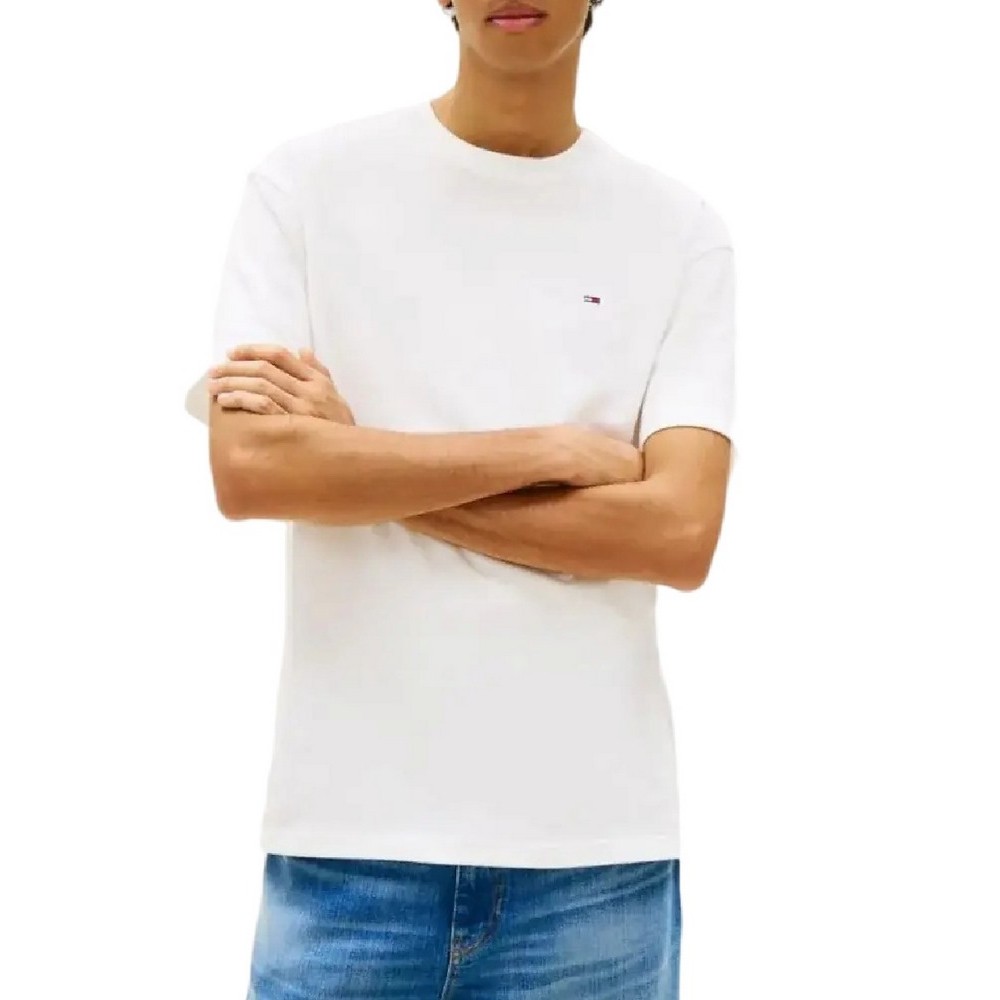 TOMMY JEANS RLX SFLAG T-SHIRT ΜΠΛΟΥΖΑ ΑΝΔΡΙΚΗ ECRU