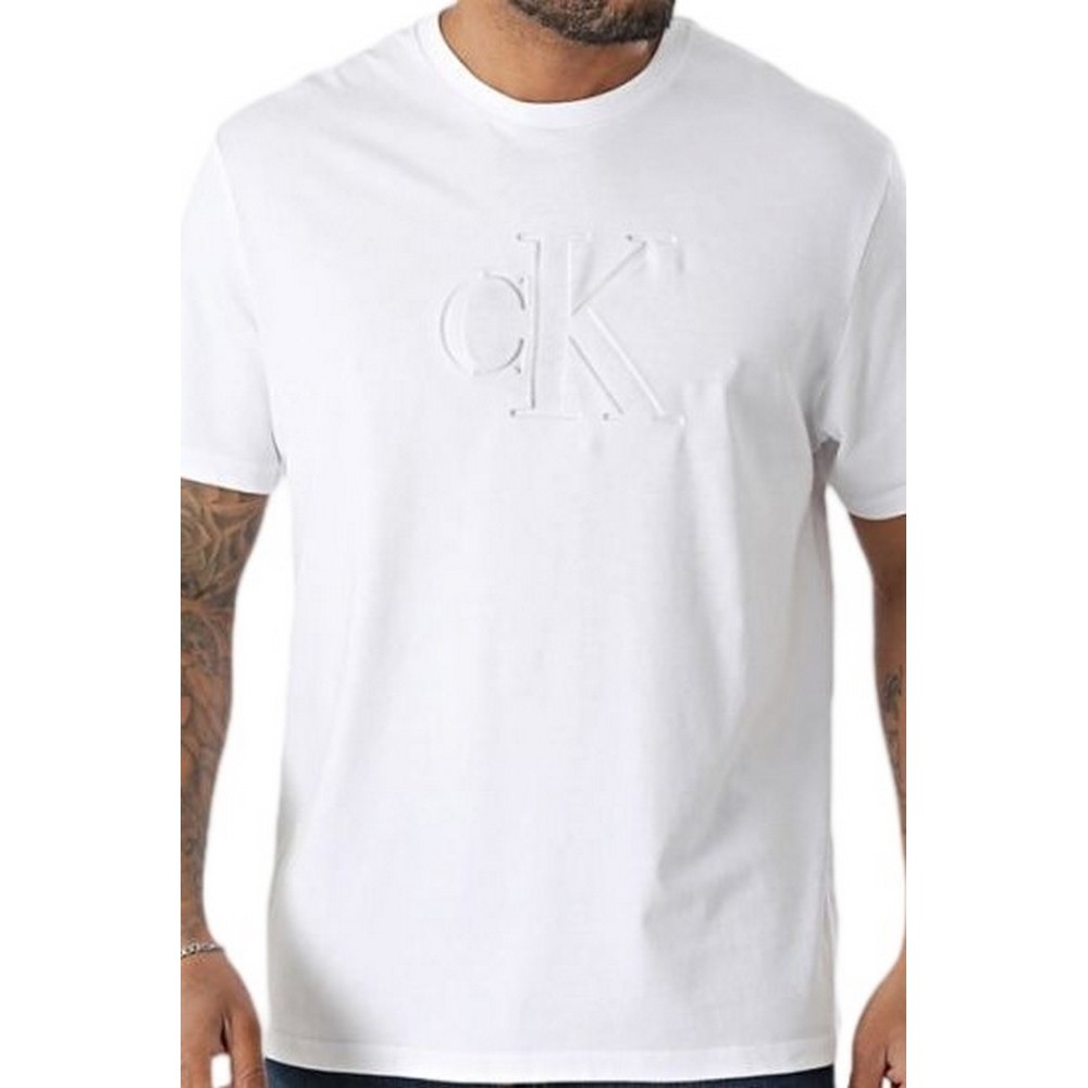 CALVIN KLEIN JEANS DBSS MN GR T-SHIRT ΜΠΛΟΥΖΑ ΑΝΔΡΙΚΗ BRIGHT WHITE