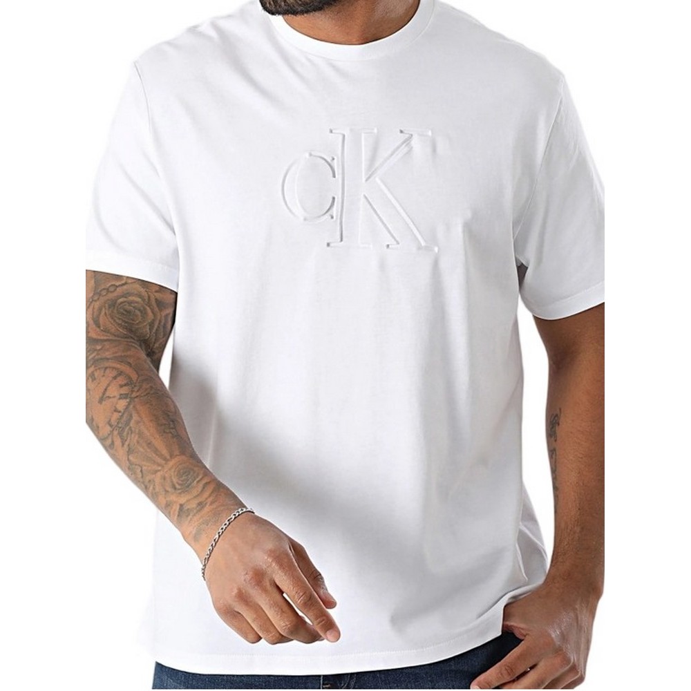 CALVIN KLEIN JEANS DBSS MN GR T-SHIRT ΜΠΛΟΥΖΑ ΑΝΔΡΙΚΗ BRIGHT WHITE