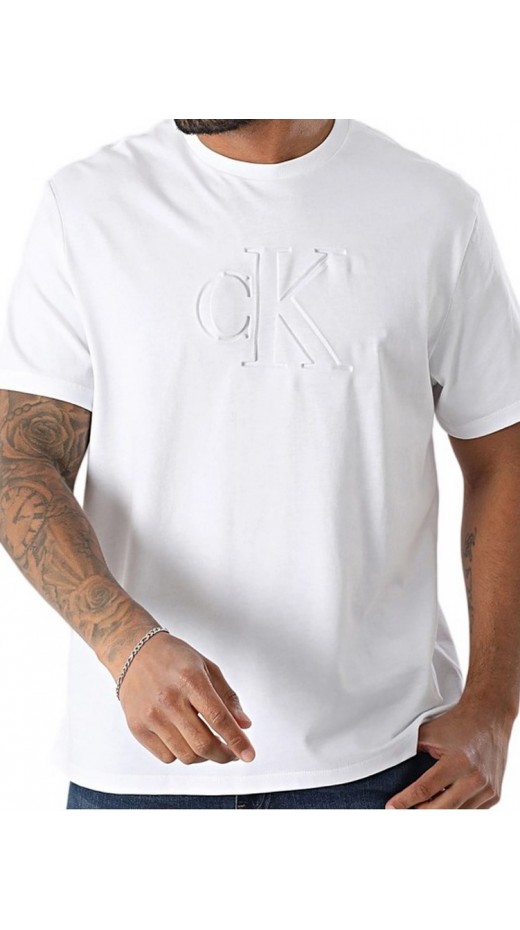 CALVIN KLEIN JEANS DBSS MN GR T-SHIRT ΜΠΛΟΥΖΑ ΑΝΔΡΙΚΗ BRIGHT WHITE