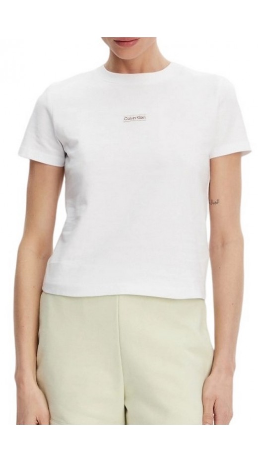 CALVIN KLEIN JEANS PLACED INSTITUTIONAL BABY TEE T-SHIRT ΜΠΛΟΥΖΑ ΓΥΝΑΙΚΕΙΑ WHITE