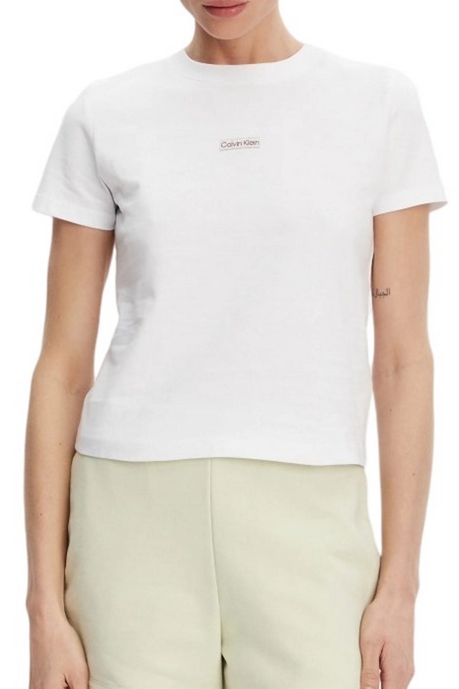 CALVIN KLEIN JEANS PLACED INSTITUTIONAL BABY TEE T-SHIRT ΜΠΛΟΥΖΑ ΓΥΝΑΙΚΕΙΑ WHITE