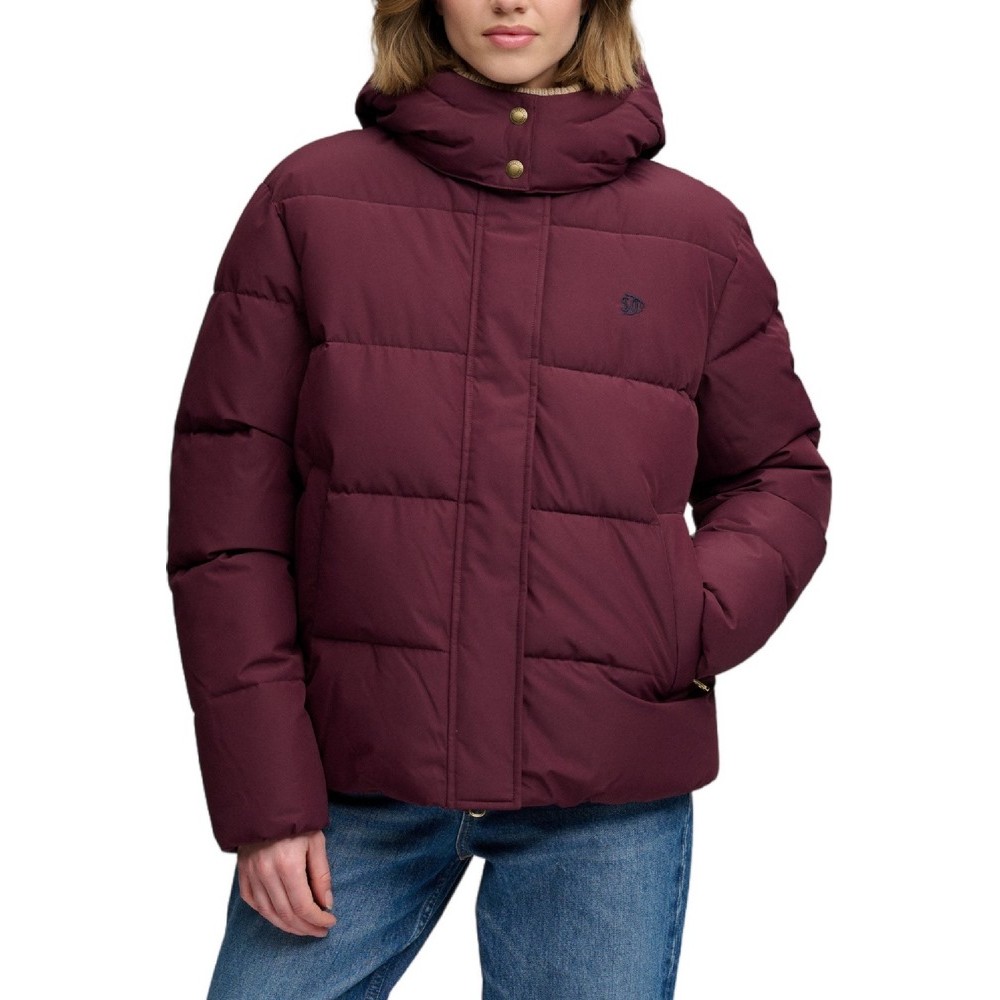 SUPERDRY PREMIUM HOOD PUFFER JKT ΜΠΟΥΦΑΝ ΓΥΝΑΙΚΕΙΟ BORDEAUX