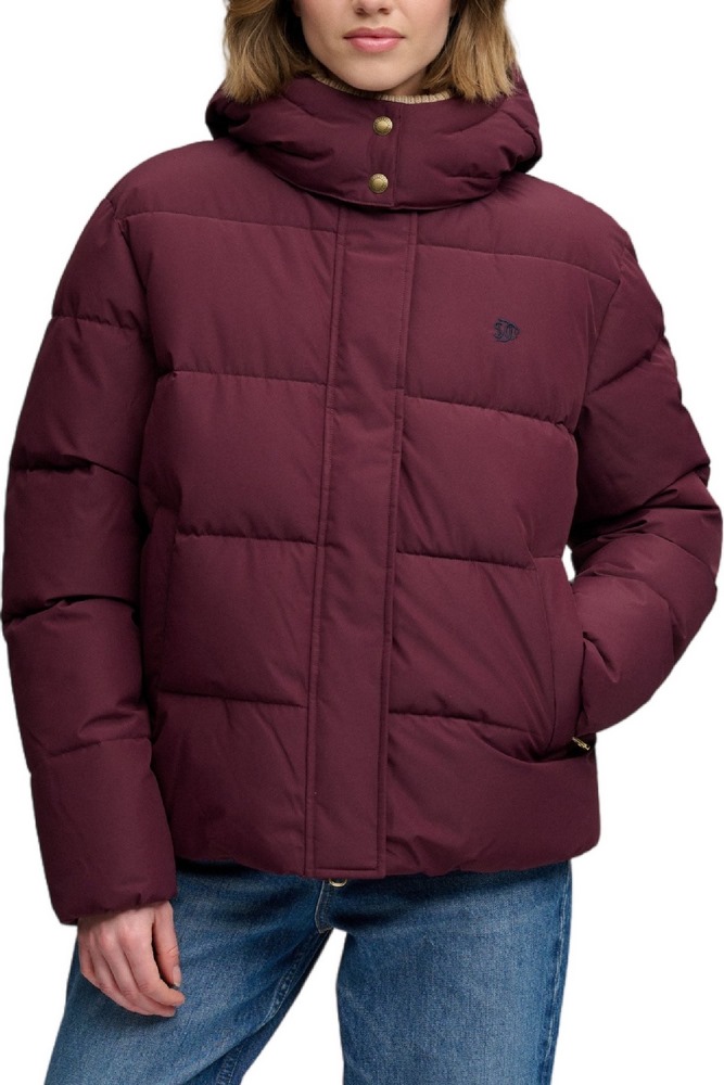 SUPERDRY PREMIUM HOOD PUFFER JKT ΜΠΟΥΦΑΝ ΓΥΝΑΙΚΕΙΟ BORDEAUX