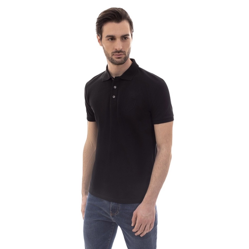 AUTOMOBILI LABMORGHI POLO T-SHIRT ΜΠΛΟΥΖΑ ΑΝΔΡΙΚΗ BLACK
