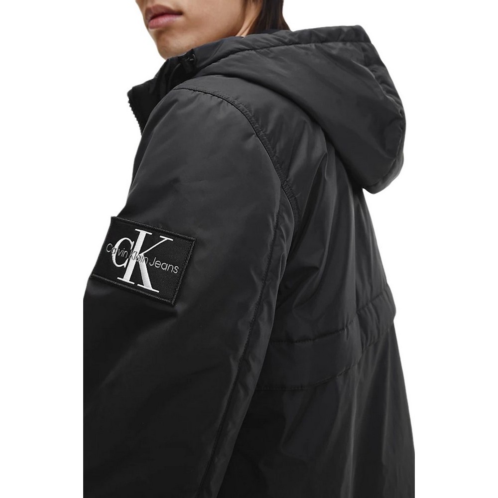 ALVIN KLEIN JEANS PADDED HOODED HARRINGTON JACKET ΜΠΟΥΦΑΝ ΑΝΔΡΙΚΟ BLACK