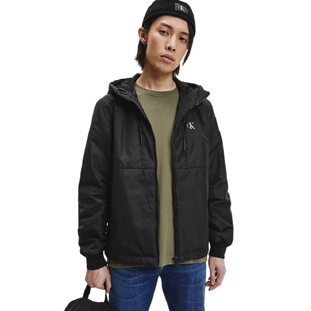 ALVIN KLEIN JEANS PADDED HOODED HARRINGTON JACKET ΜΠΟΥΦΑΝ ΑΝΔΡΙΚΟ BLACK