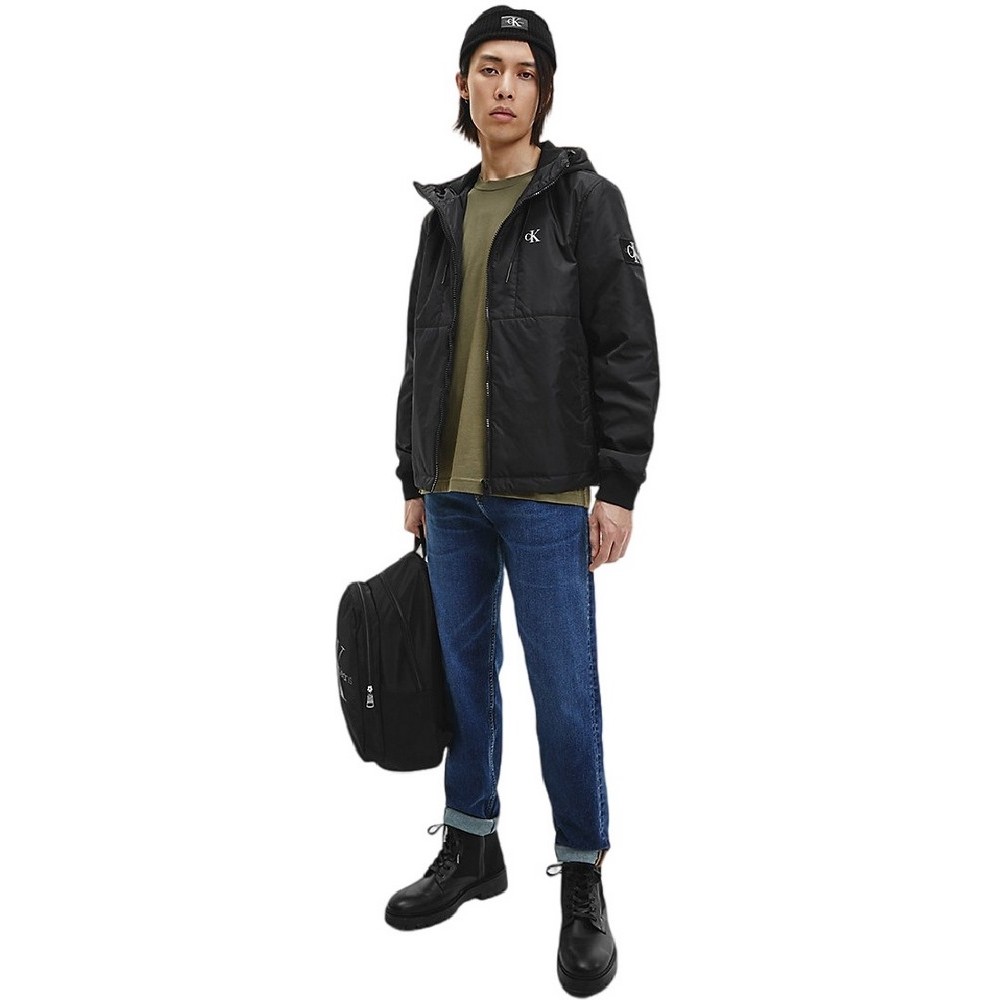 ALVIN KLEIN JEANS PADDED HOODED HARRINGTON JACKET ΜΠΟΥΦΑΝ ΑΝΔΡΙΚΟ BLACK