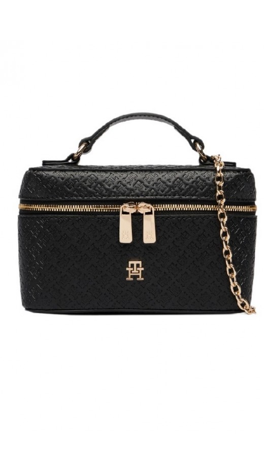 TOMMY HILFIGER ICON CHAIN VANITY BAG MONO ΤΣΑΝΤΑ ΓΥΝΑΙΚΕΙΑ BLACK