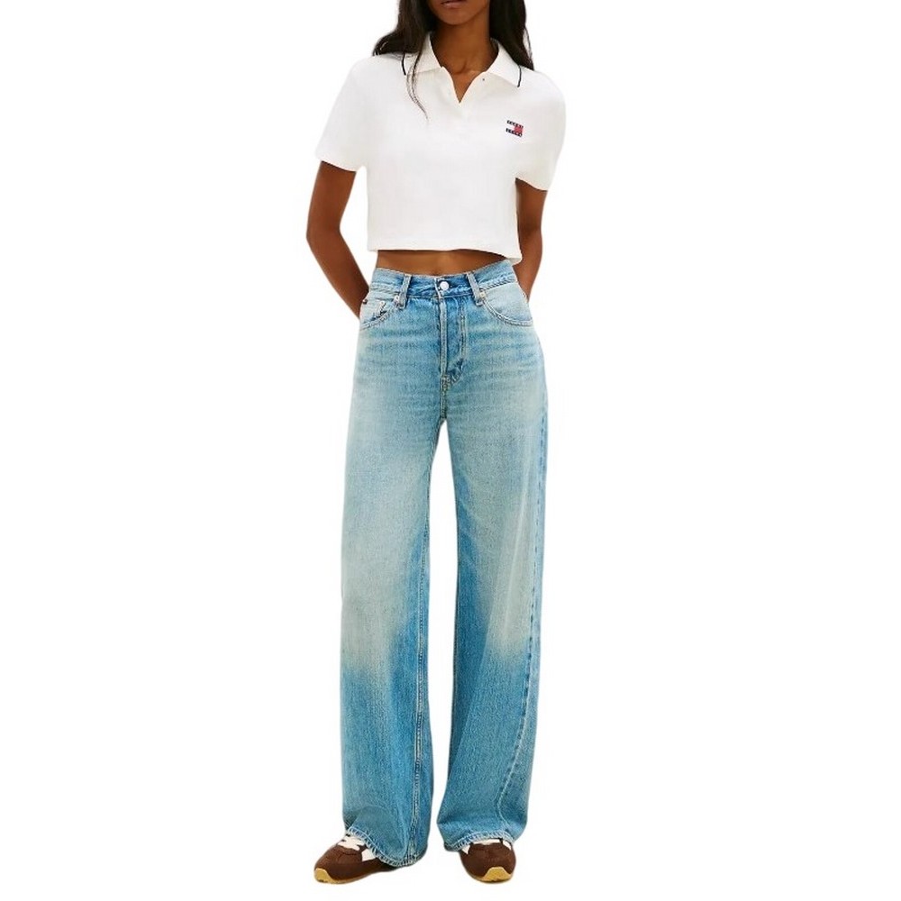 TOMMY JEANS CRP BADGE SS POLO T-SHIRT ΜΠΛΟΥΖΑ ΓΥΝΑΙΚΕΙΑ ECRU