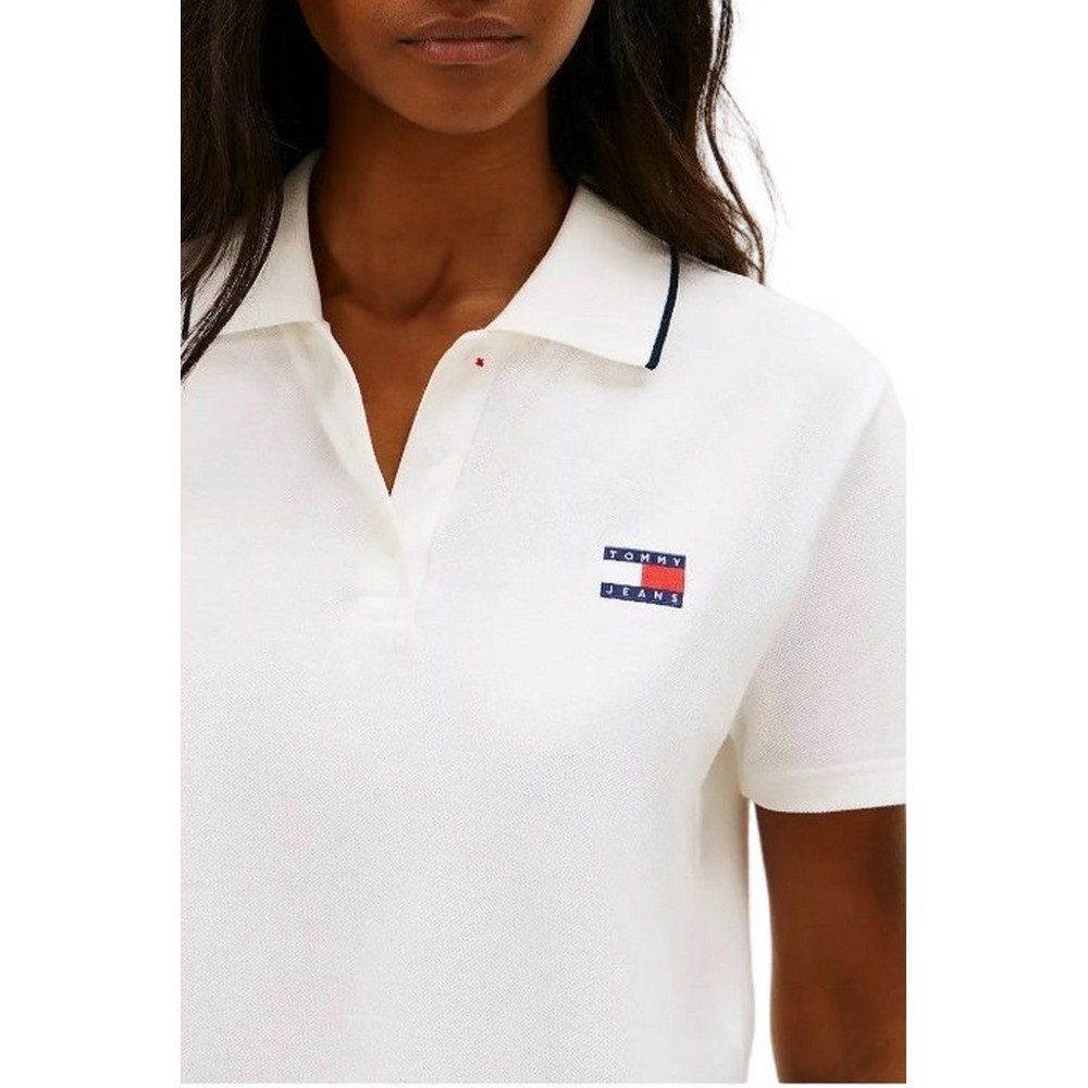 TOMMY JEANS CRP BADGE SS POLO T-SHIRT ΜΠΛΟΥΖΑ ΓΥΝΑΙΚΕΙΑ ECRU
