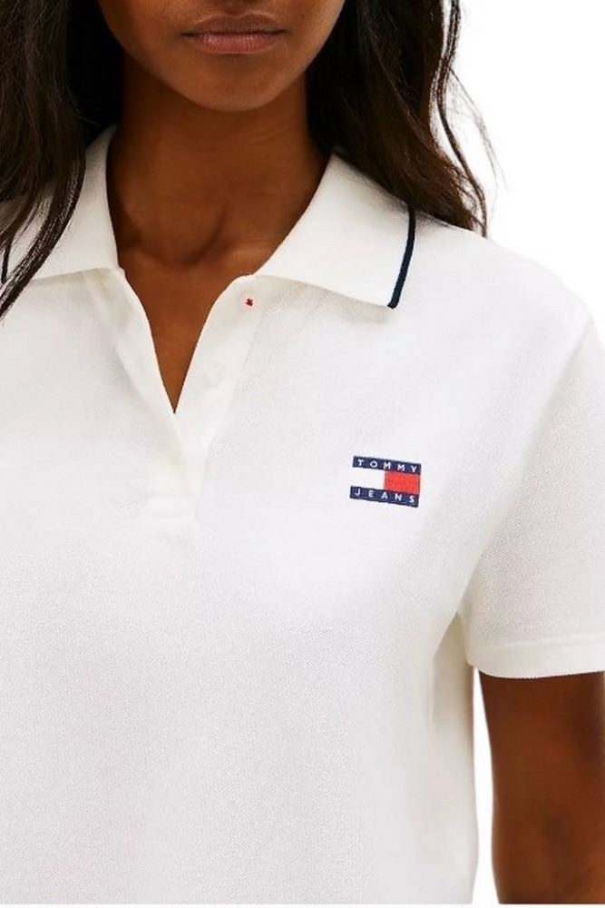 TOMMY JEANS CRP BADGE SS POLO T-SHIRT ΜΠΛΟΥΖΑ ΓΥΝΑΙΚΕΙΑ ECRU