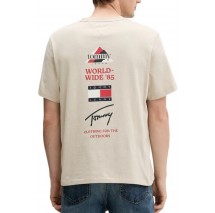 TOMMY JEANS TJM 90S PEAKS BACKPRINT TEE T-SHIRT ΜΠΛΟΥΖΑ ΑΝΔΡΙΚΗ BEIGE