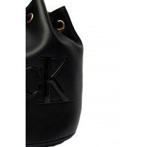 CALVIN KLEIN BOLD CK SMALL BUCKET BAG ΤΣΑΝΤΑ ΓΥΝΑΙΚΕΙΑ BLACK