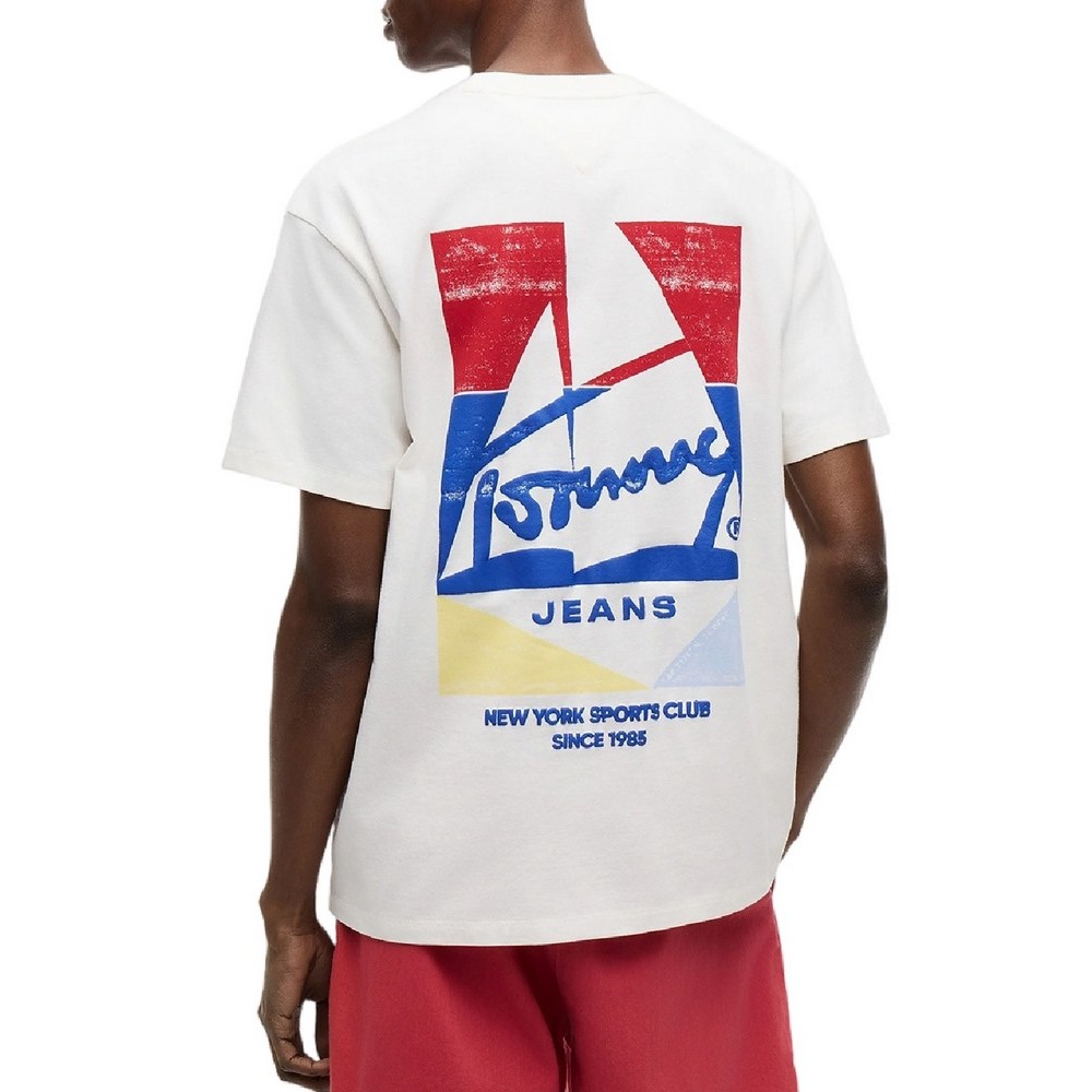 TOMMY JEANS RLX SAILBOAT T-SHIRT ΜΠΛΟΥΖΑ ΑΝΔΡΙΚΗ OFF WHITE