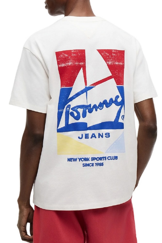 TOMMY JEANS RLX SAILBOAT T-SHIRT ΜΠΛΟΥΖΑ ΑΝΔΡΙΚΗ OFF WHITE