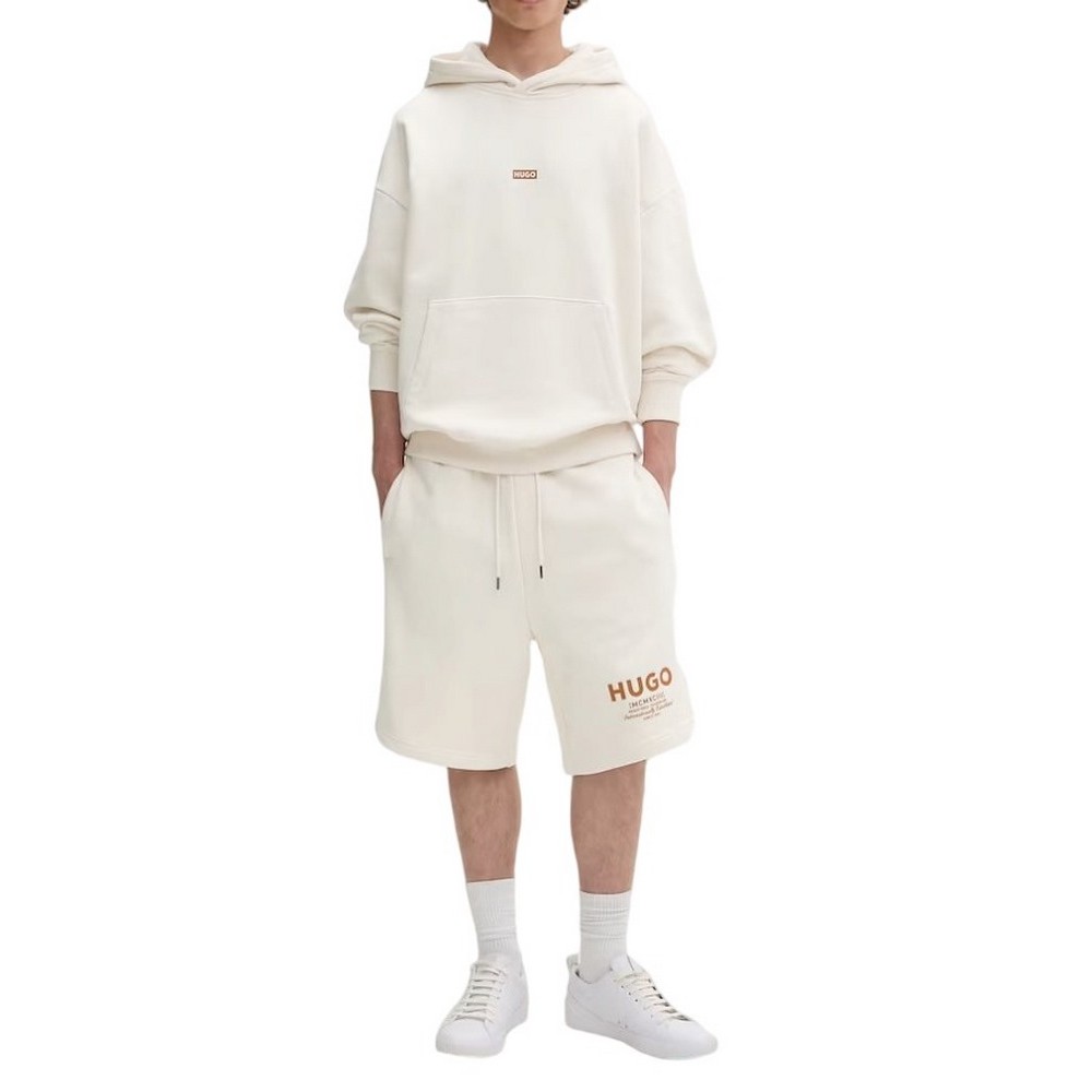 HUGO BOSS NAZARDO JERSEY SWEATSHIRT ΜΠΛΟΥΖΑ ΦΟΥΤΕΡ ΑΝΔΡΙΚΗ ECRU