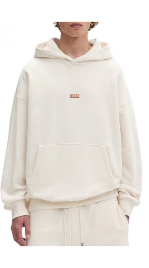 HUGO BOSS NAZARDO JERSEY SWEATSHIRT ΜΠΛΟΥΖΑ ΦΟΥΤΕΡ ΑΝΔΡΙΚΗ ECRU