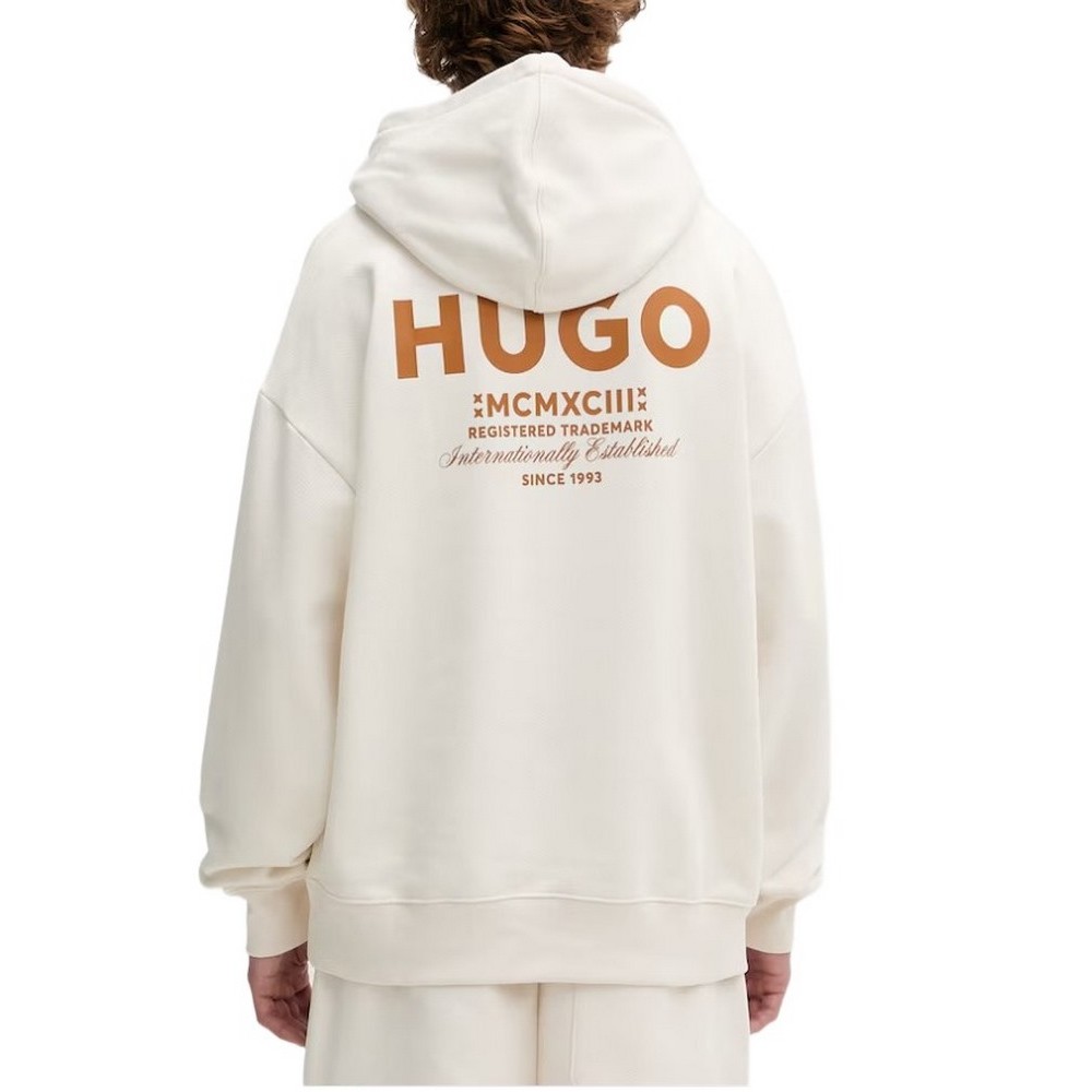 HUGO BOSS NAZARDO JERSEY SWEATSHIRT ΜΠΛΟΥΖΑ ΦΟΥΤΕΡ ΑΝΔΡΙΚΗ ECRU