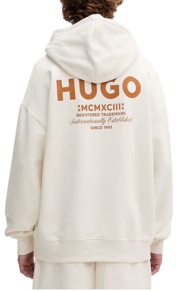 HUGO BOSS NAZARDO JERSEY SWEATSHIRT ΜΠΛΟΥΖΑ ΦΟΥΤΕΡ ΑΝΔΡΙΚΗ ECRU