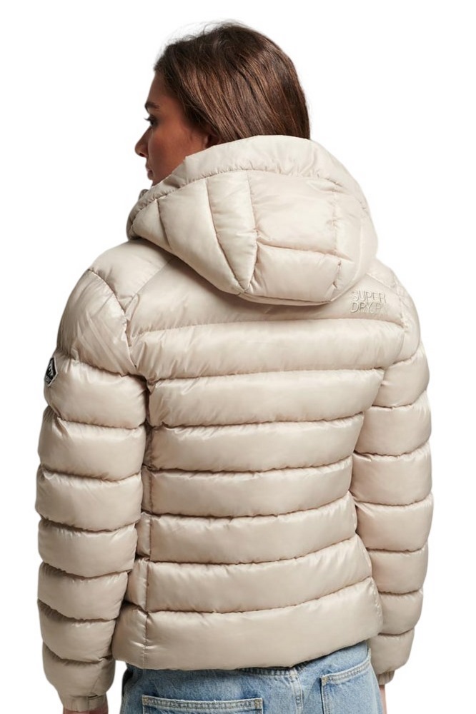 SUPERDRY D5 SDCD HOODED FUJI PADDED JACKET ΜΠΟΥΦΑΝ ΓΥΝΑΙΚΕΙΟ BEIGE