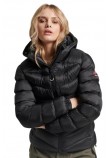 SUPERDRY D5 SDCD HOODED FUJI PADDED JACKET ΜΠΟΥΦΑΝ ΓΥΝΑΙΚΕΙΟ BLACK