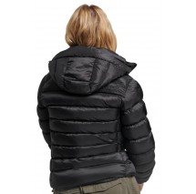 SUPERDRY D5 SDCD HOODED FUJI PADDED JACKET ΜΠΟΥΦΑΝ ΓΥΝΑΙΚΕΙΟ BLACK